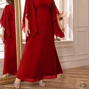 SHEIN Deep Red Maxi Dress